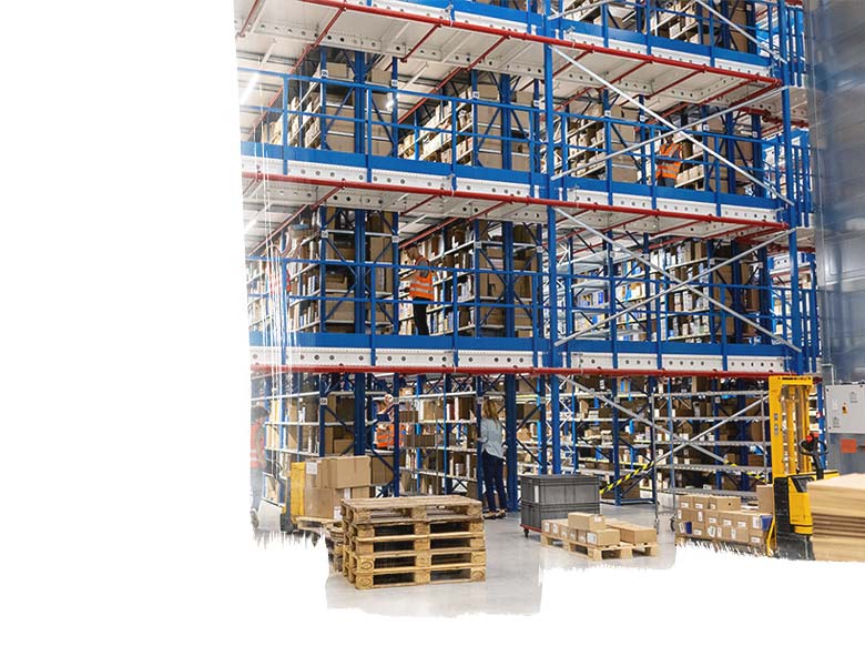 Interior of warehouse distribution center
