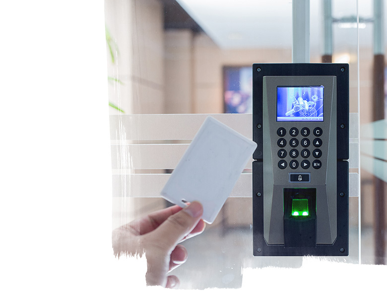 electronic key and finger scan access control system to lock and unlock doors