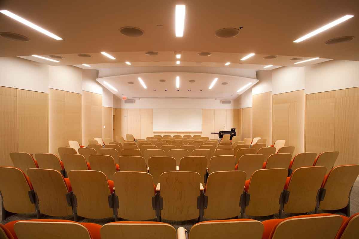 Interior view of a lecture hall in an institute