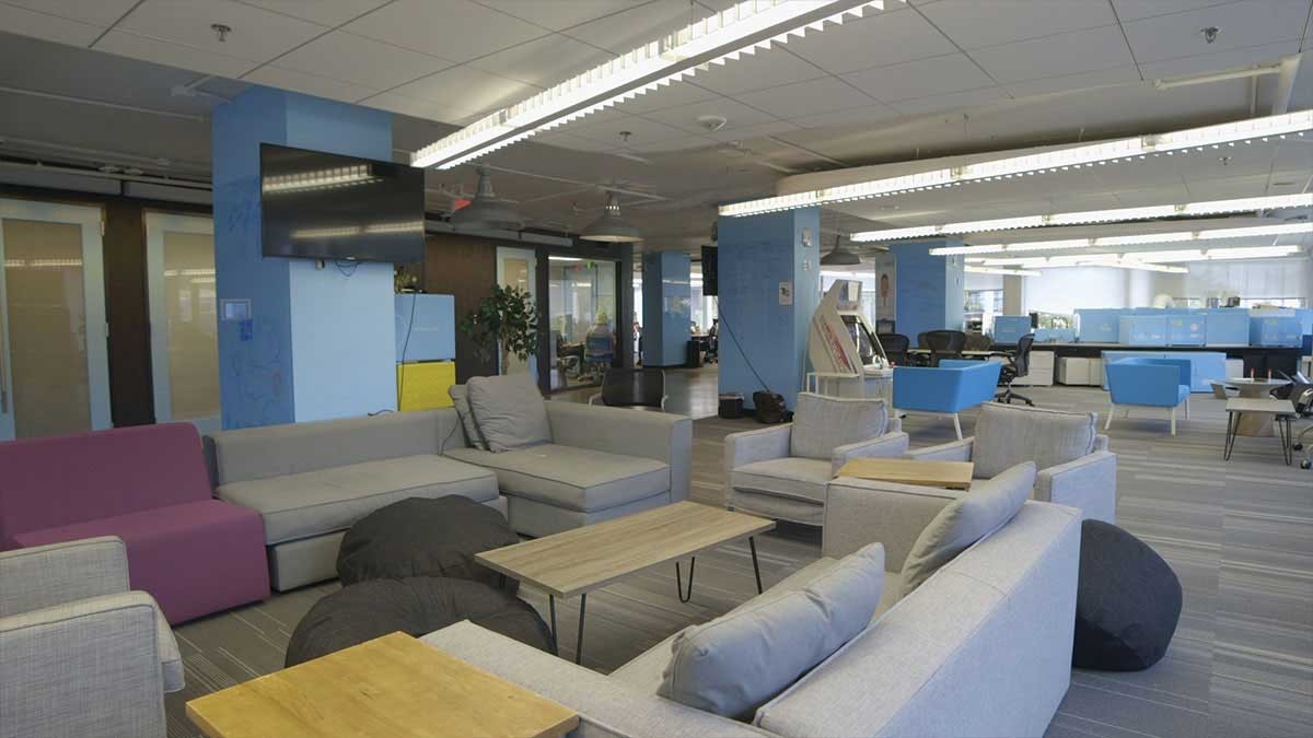 View of a lounge area in JLL office