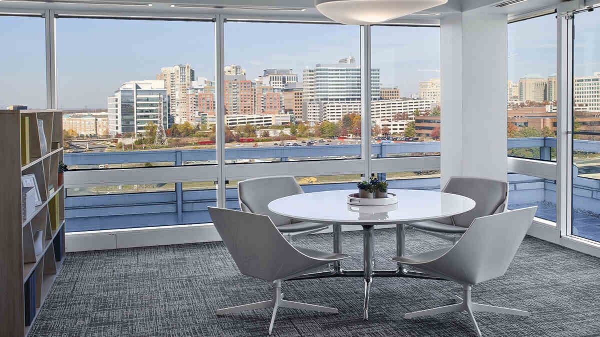 View of an informal meeting area in JLL office