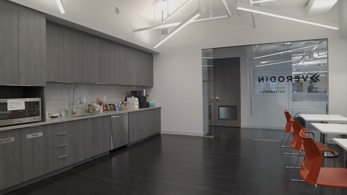 Interior view of kitchen area in JLL office