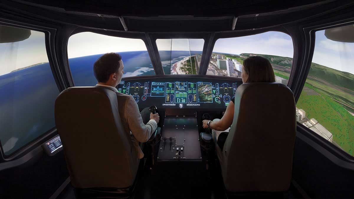 Two pilots are flying the plane