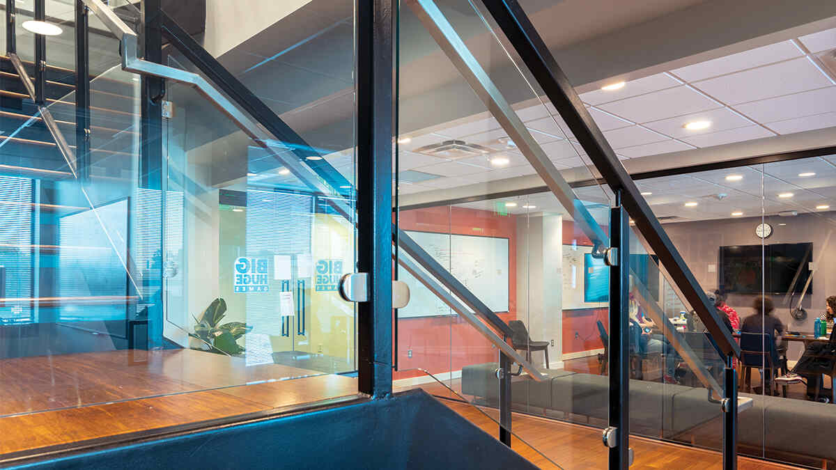 View of connecting stairwell inside JLL office
