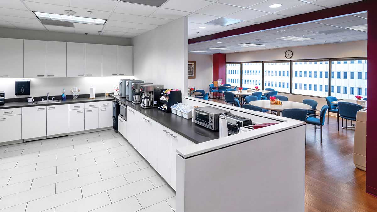 Beautiful view of kitchen area in JLL office