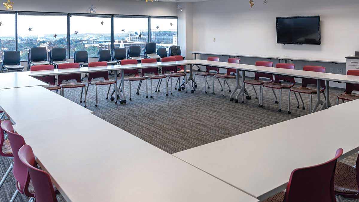 Inside view of a training room in JLL office
