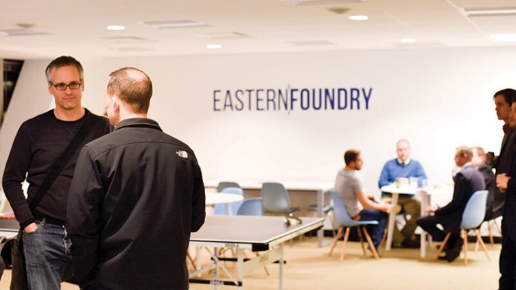 military veterans of Eastern Foundry discussing over topic