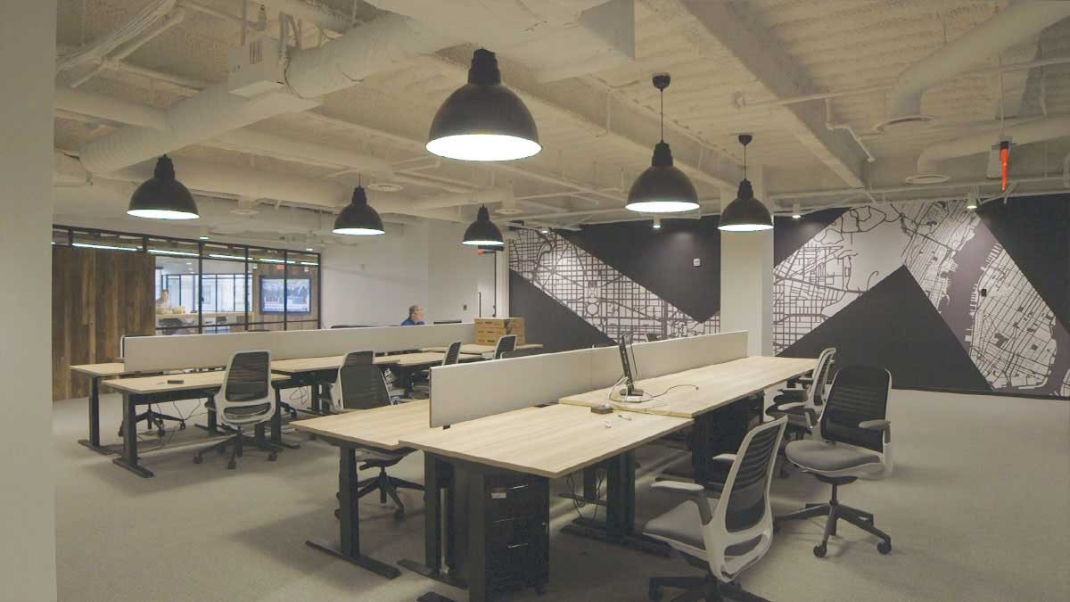 Interior view of workstation at JLL office