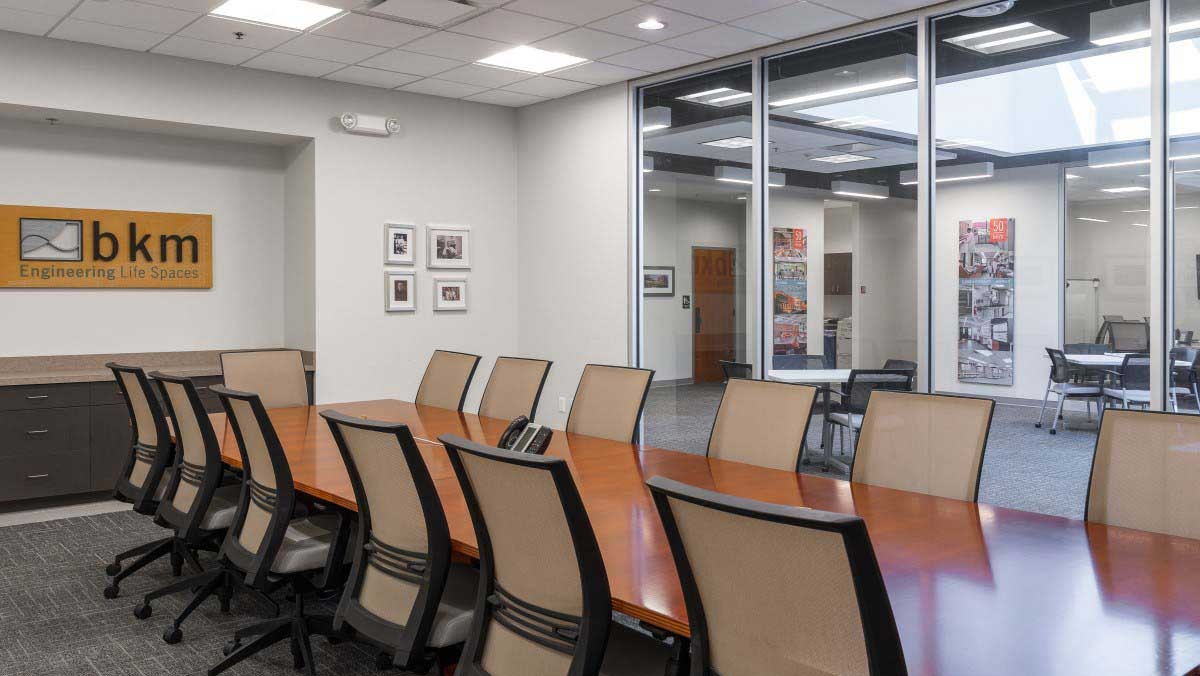 Interior view of a conference room in a real estate office