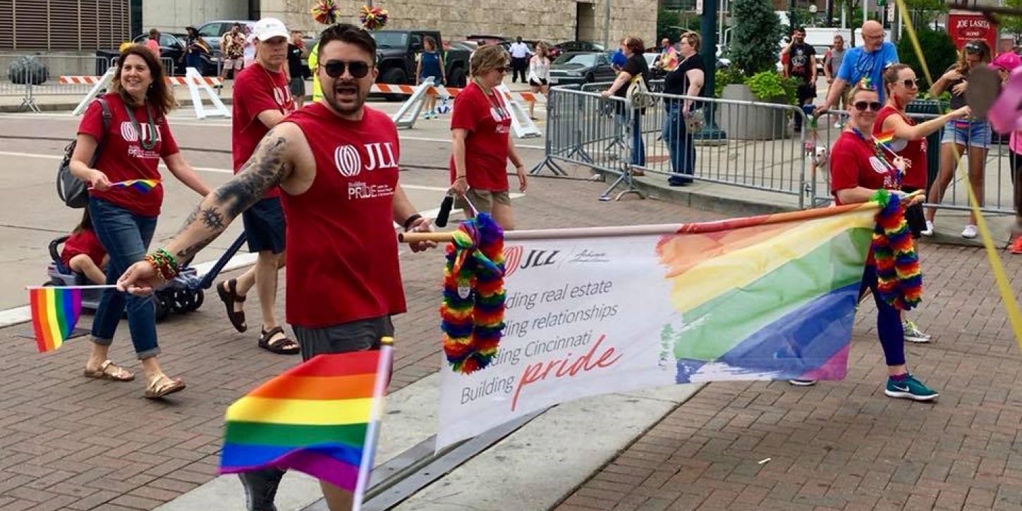 Building Pride Cincinnati chapter marches in the 2018 Pride Parade