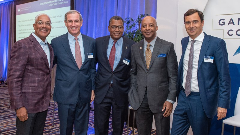 ELC CEO Skip Spriggs joins (left to right) JLL Americas CEO Greg O’Brien, JLL Vice Chairman Herman Bulls, Lowe’s CEO Marvin Ellison and JLL Global CEO Christian Ulbrich