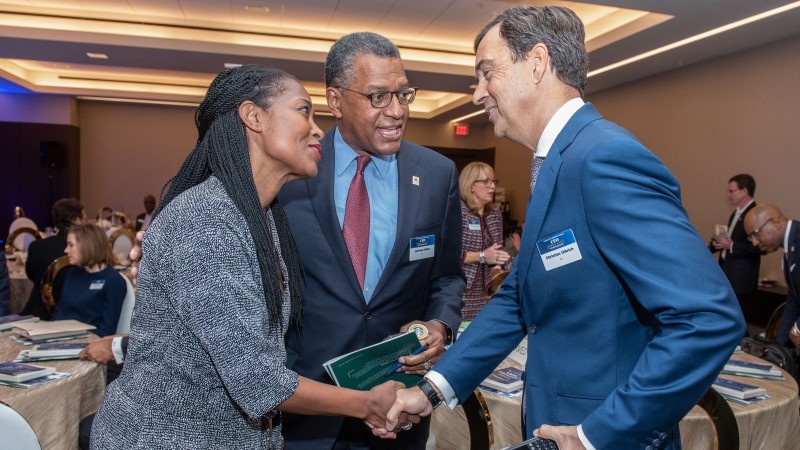 Target Chief Engagement Officer Laysha Ward meets with JLL Vice Chairman Herman Bulls and Global CEO Christian Ulbrich