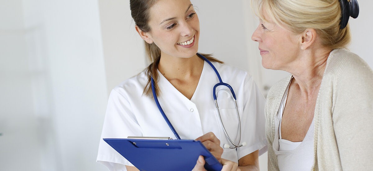 Picture of a doctor talking to her patient