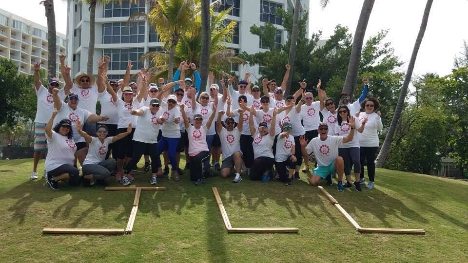 Group picture of JLL employees having fun