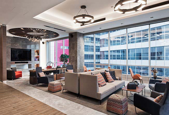 Beautiful picture of a lounge area inside JLL office building
